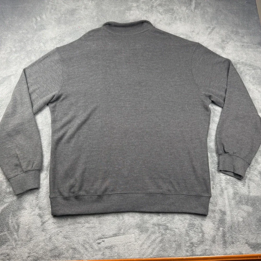 US Polo Assn Mens XL Quarter Zip Pullover Sweater Gray Red Logo Cotton Blend - Picture 5 of 5